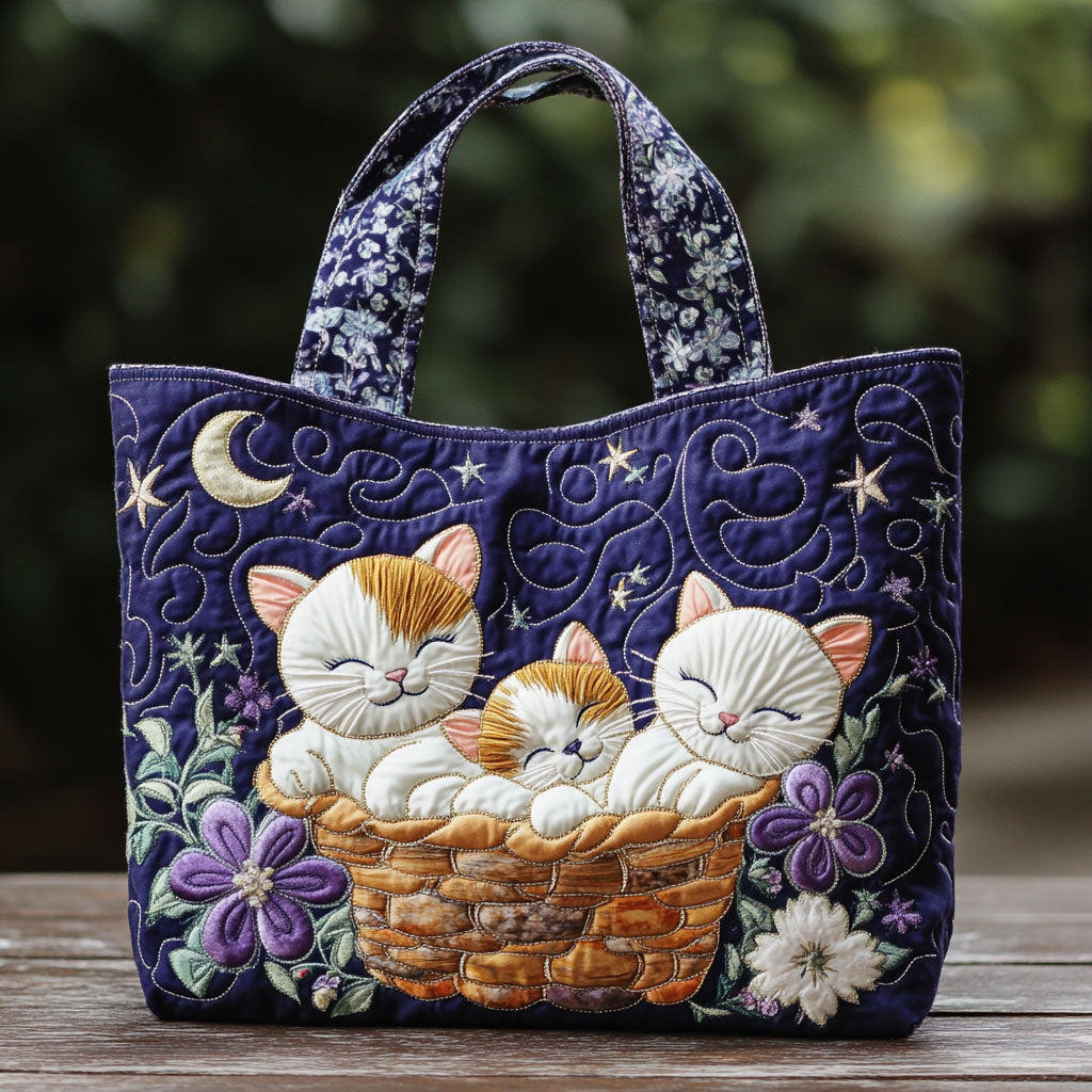 Midnight Basket CP2509034CL Quilted Tote Bag Animal print