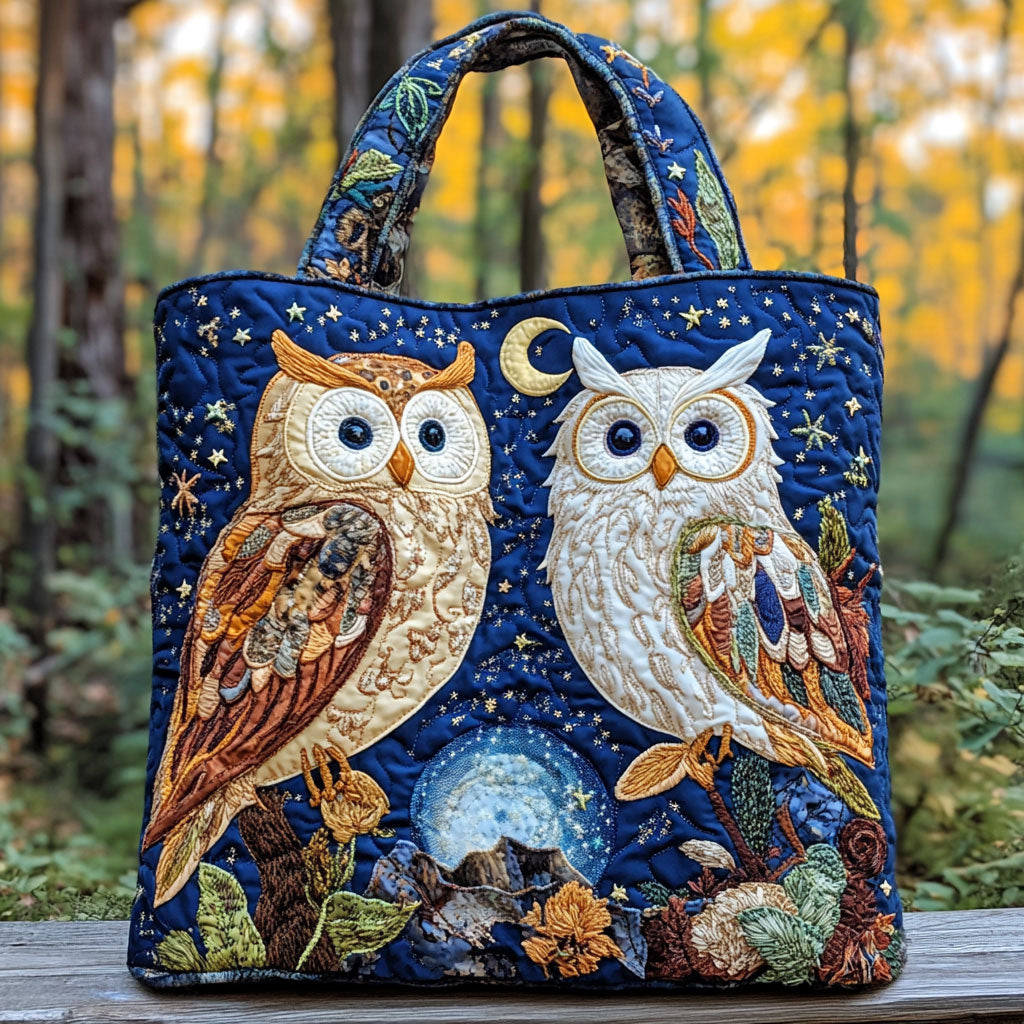 Gentle Owl Quilted Tote Bag Animal print