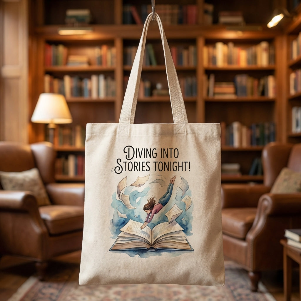 Dive into Stories Bag Canvas Tote Bag