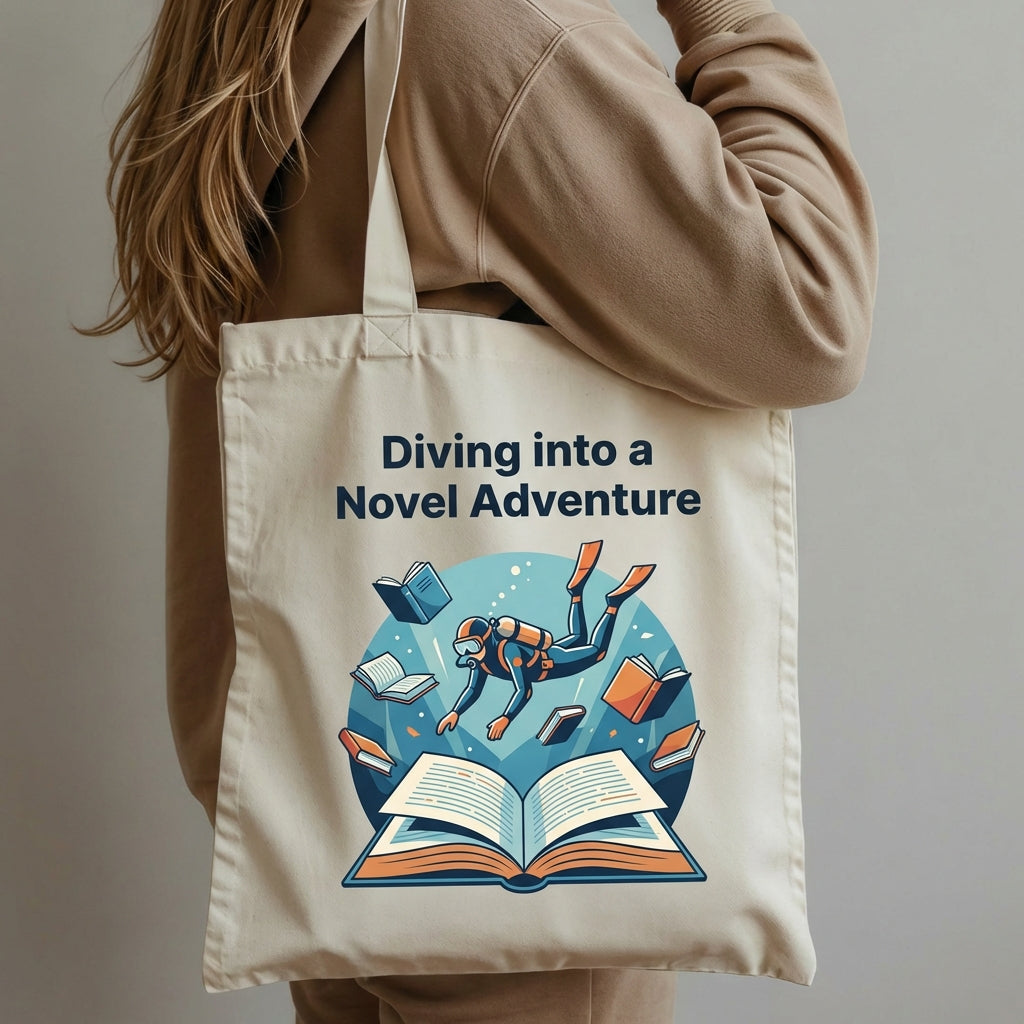 Dive Into Stories for Book Lovers Canvas Tote Bag