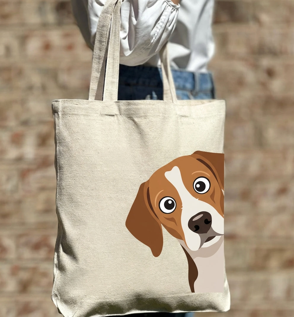 Peek a Pup Delight Exclusive for Dog Lovers Canvas Tote Bag