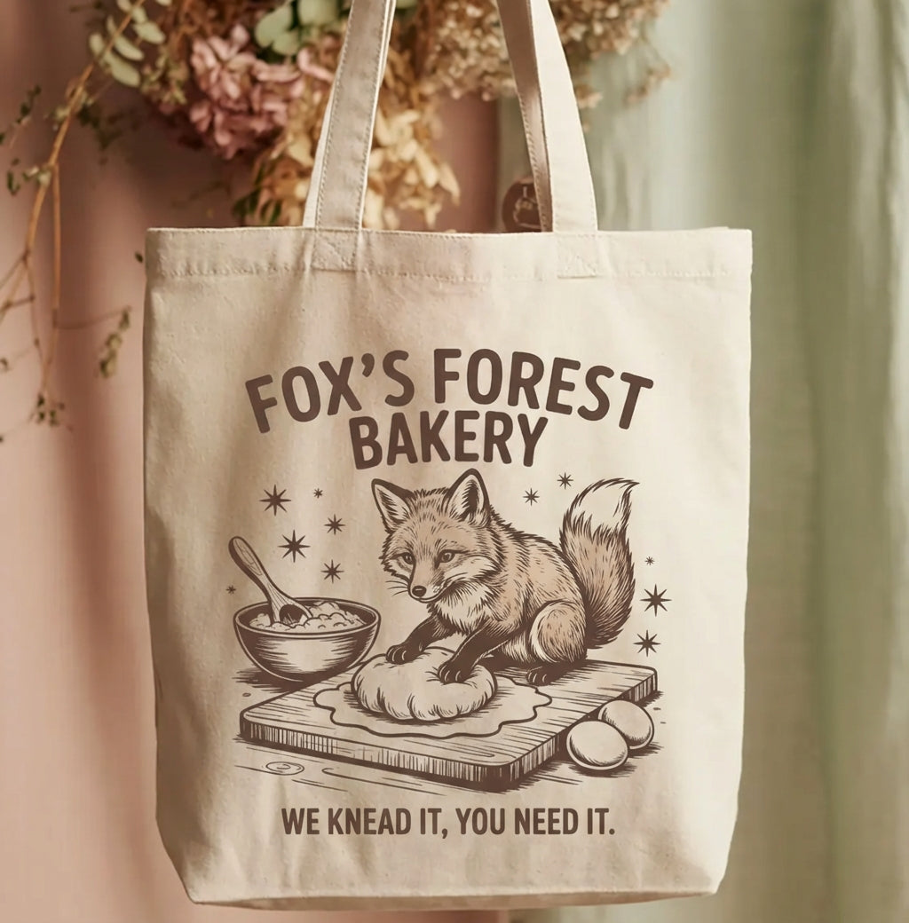 Baking with a Fox Vintage for Kitchen Lovers Canvas Tote Bag