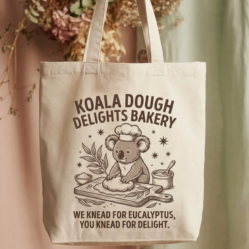 Koala Dough Delights Playful Vector Charm Canvas Tote Bag