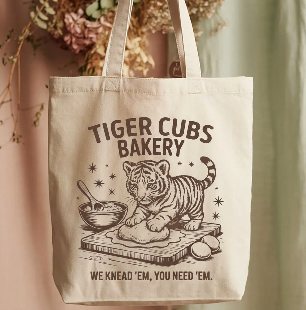 Whisking Dreams Tiger Cub Bakery Canvas Tote Bag