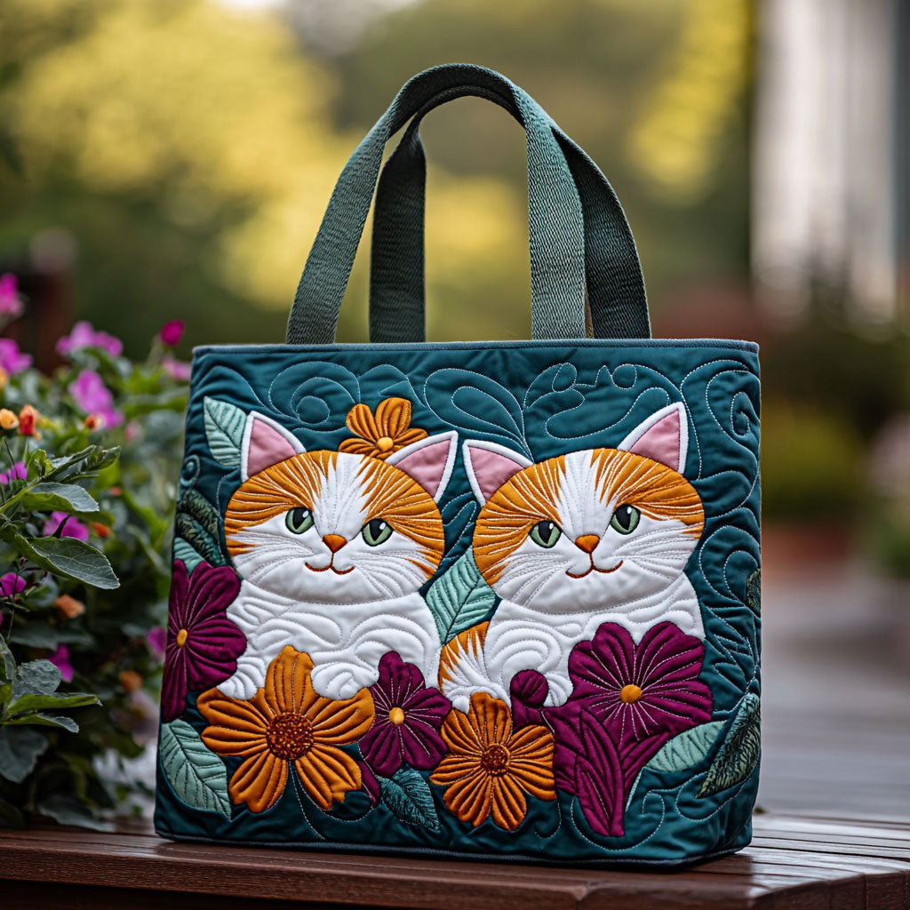 Orange Pair Quilted Tote Bag Animal print