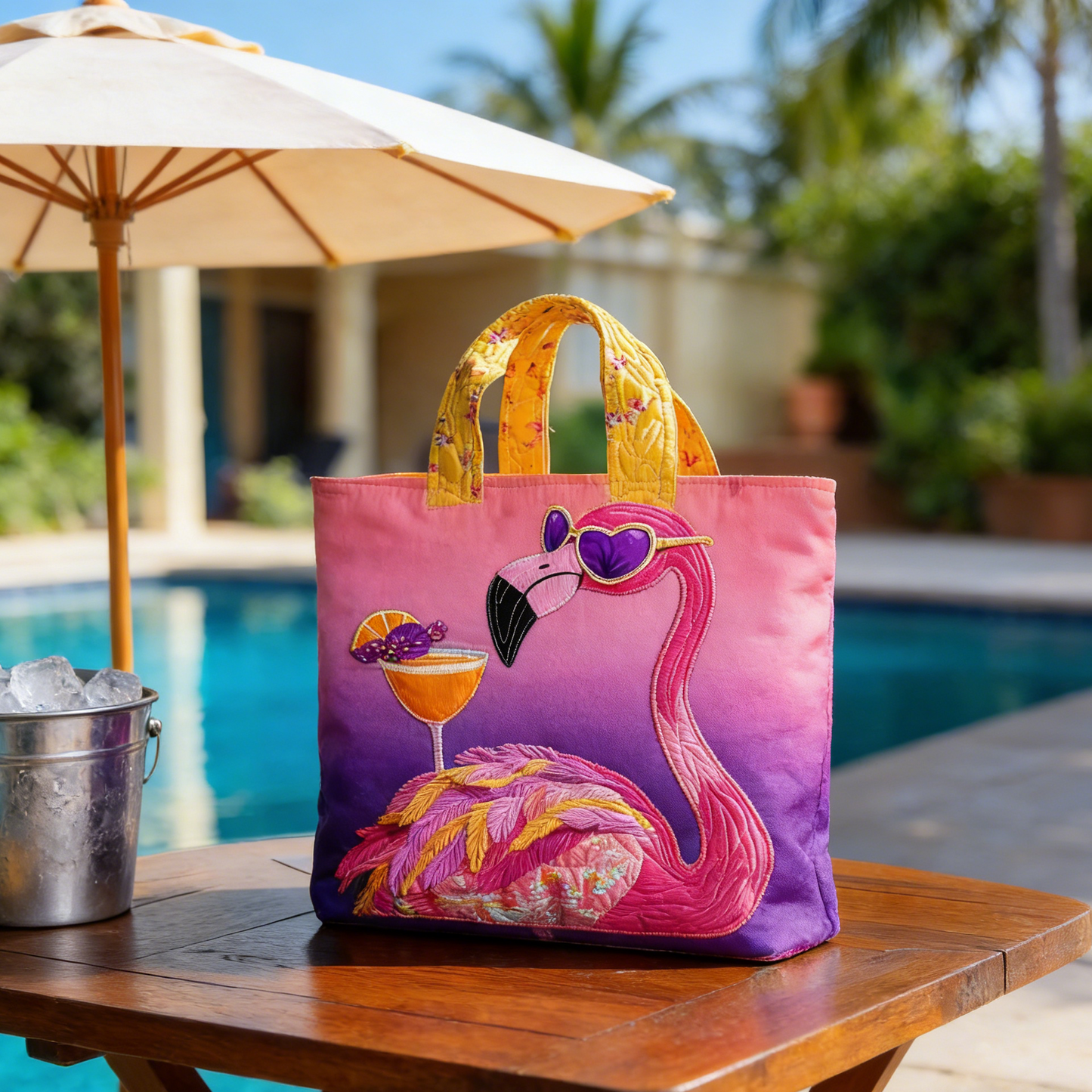 Flamingo Quilted Tote Bag