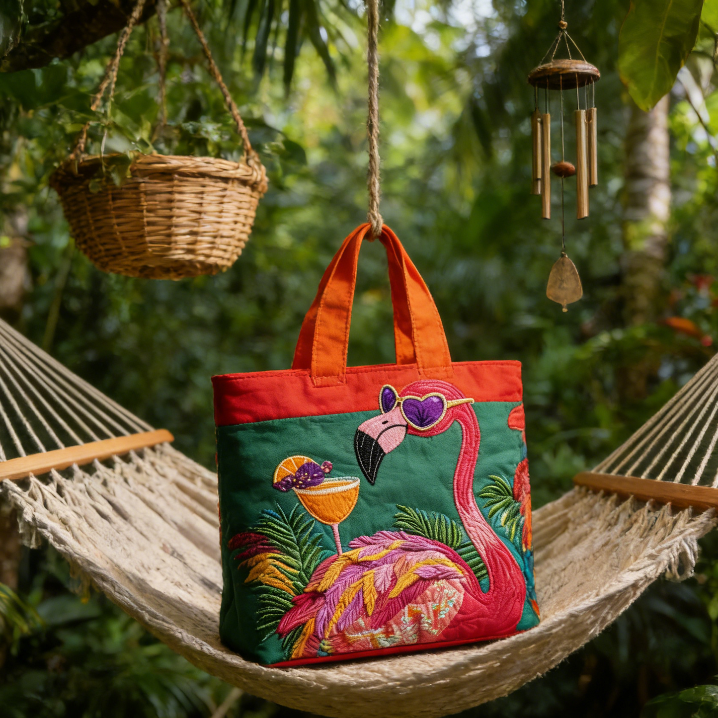 Tropical Chill Embroidery Tote bag