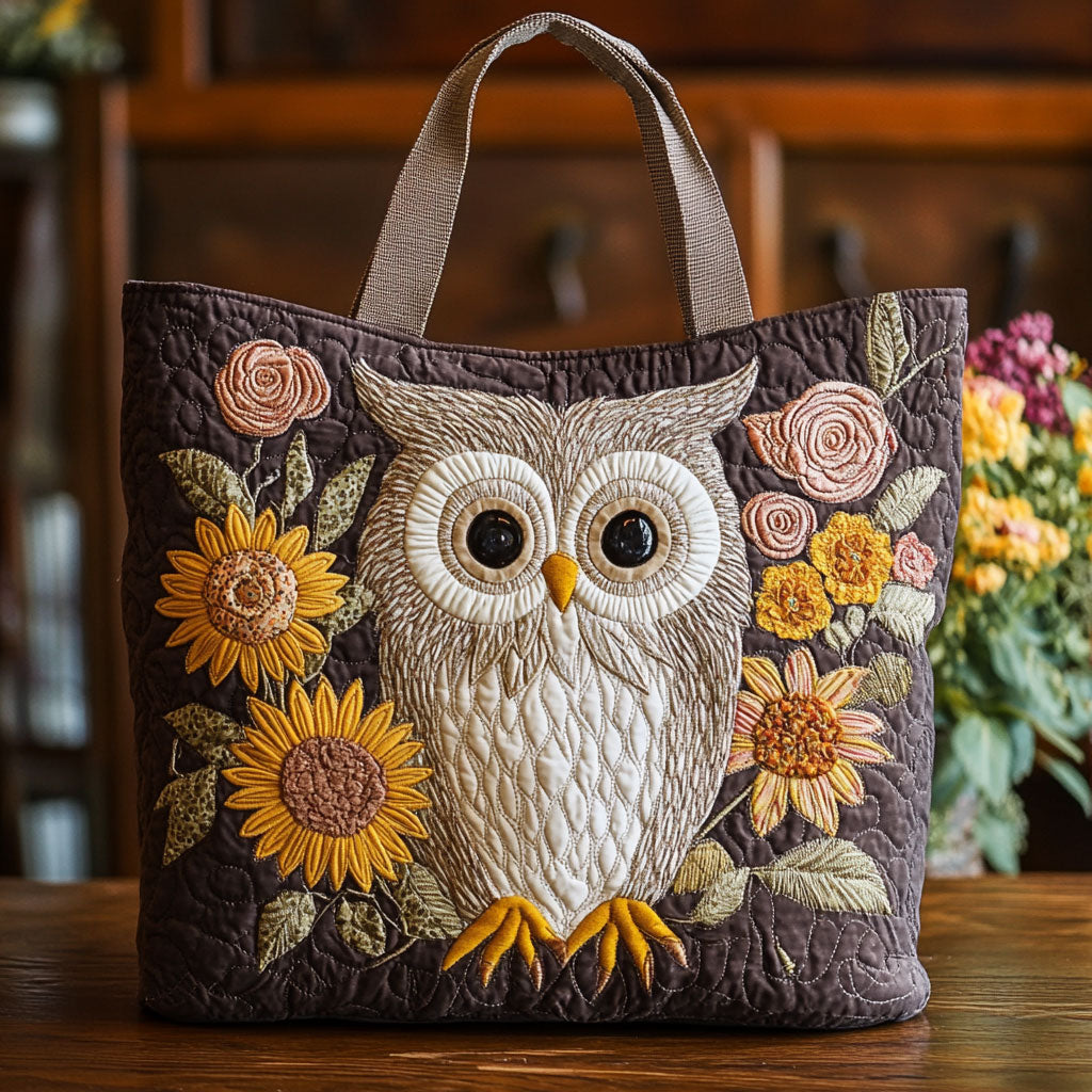 Owl Bloom CP0110078CL Quilted Tote Bag Animal print