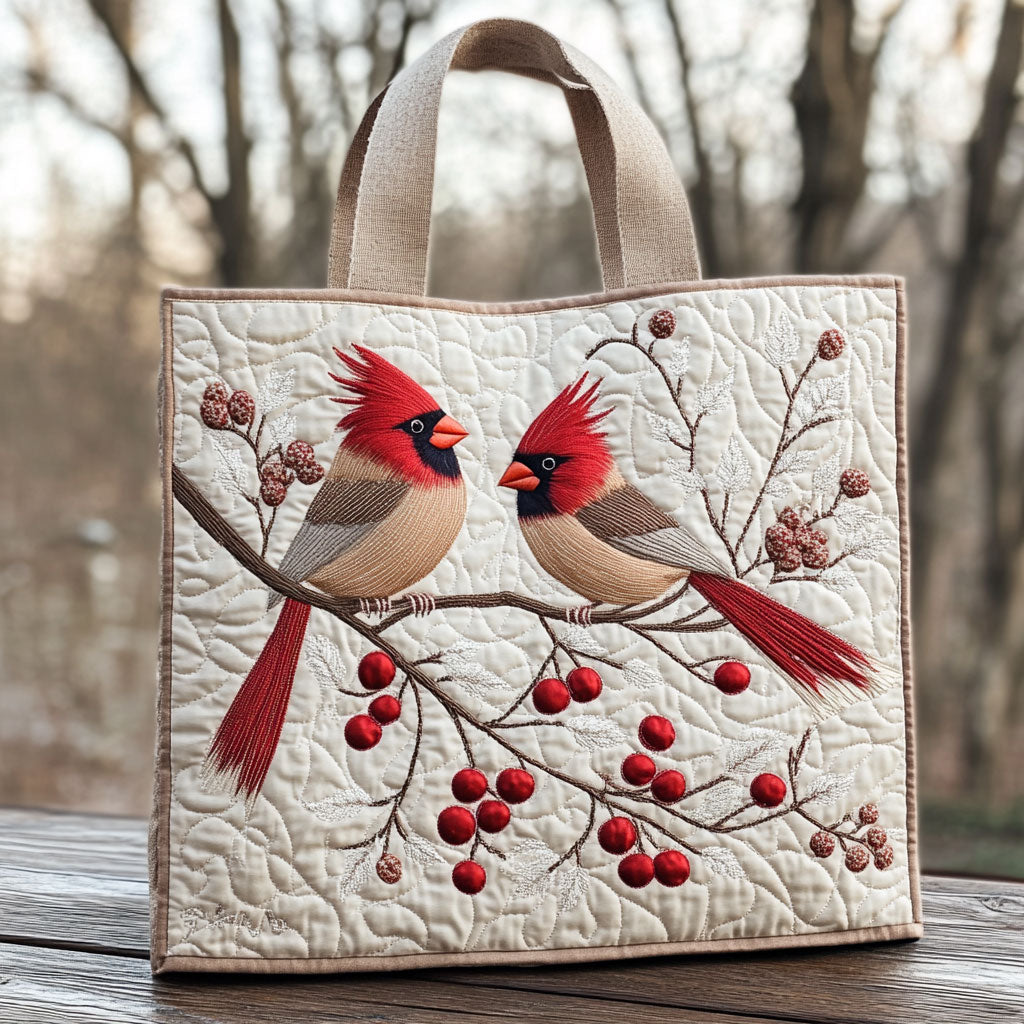 Berry Cardinals CP2409031CL Quilted Tote Bag Animal print