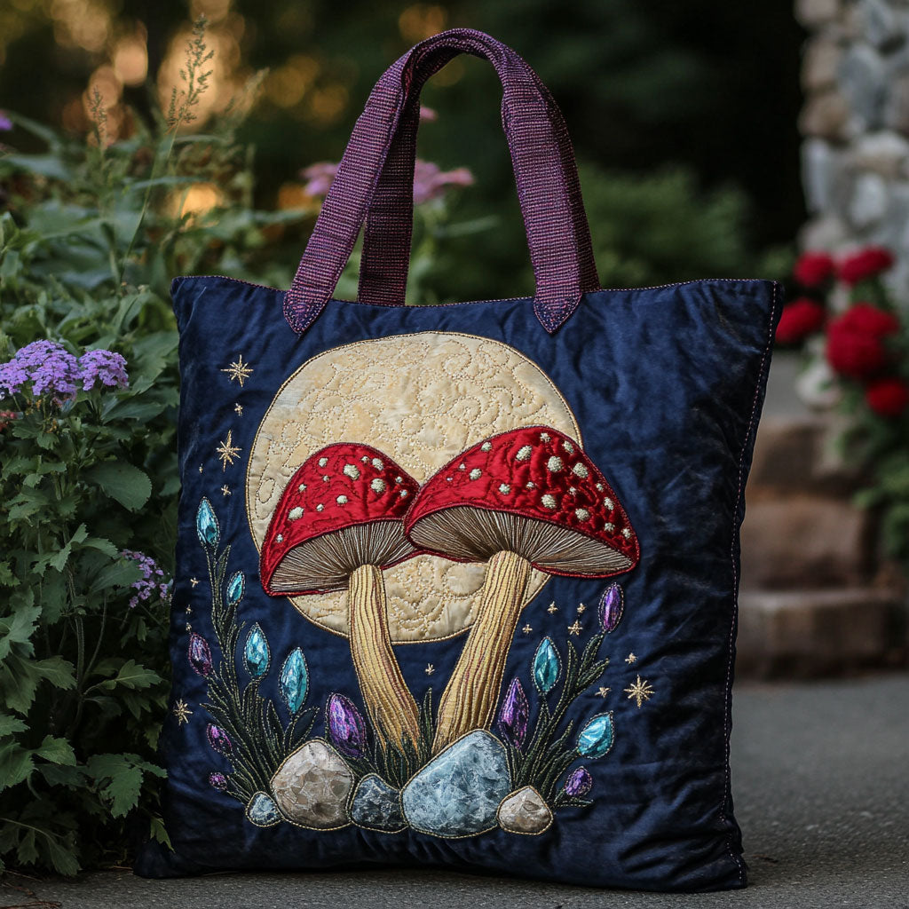 Dreamy Woodland Mushroom CW2409004CL Quilted Tote Bag botanical print
