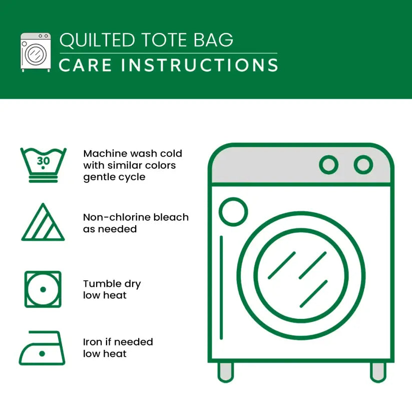 Lotus & Wave Quilted Tote Bag