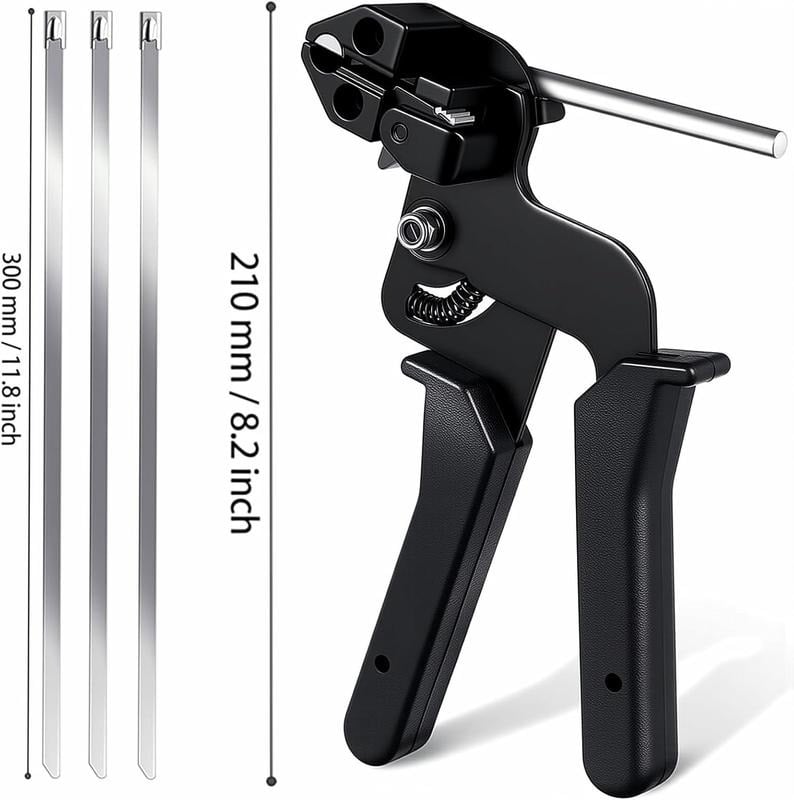 Stainless Steel Cable Tie Gun with Metal Zip Ties 8