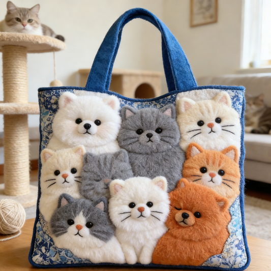 Cozy Home Pet Embroidery Tote Bag