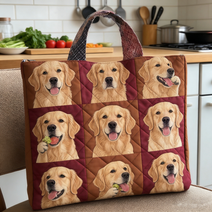 Golden Retriever Quilted Tote Bag