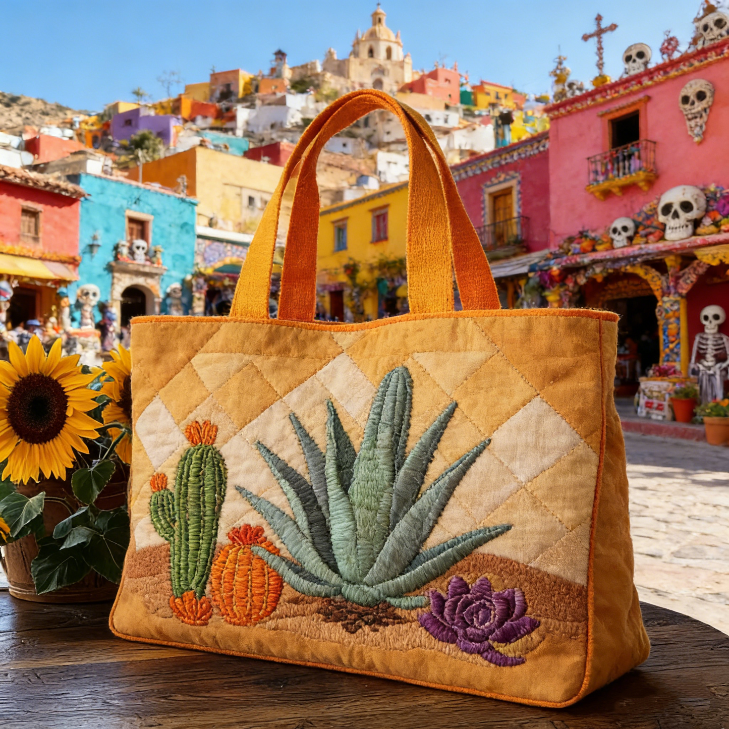 Desert Bloom Quilted Tote Bag