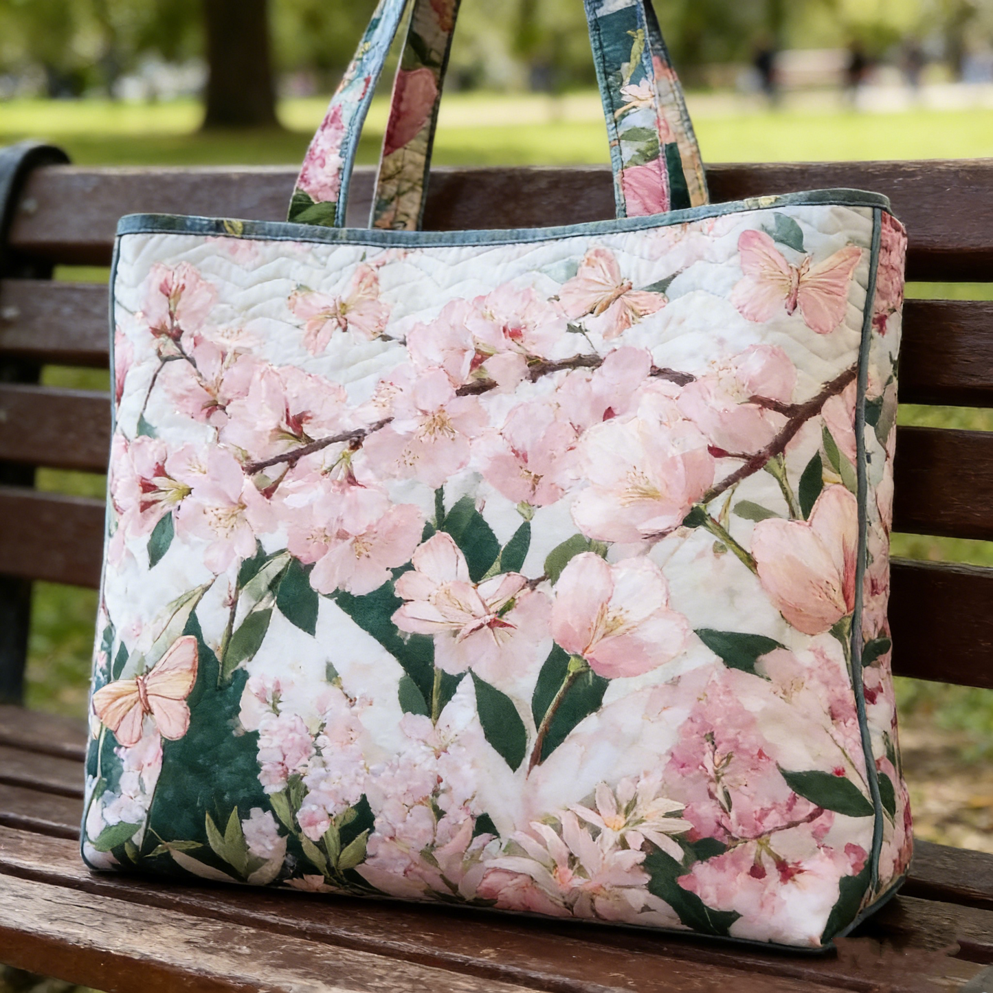Spring Inspired Blossom Quilted Tote Bag