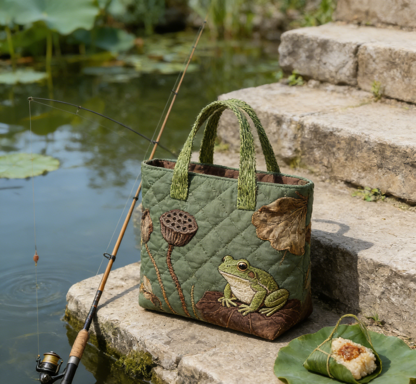 Jiangnan Pond Quilted Tote Bag