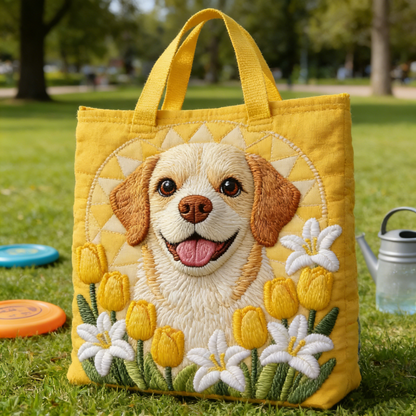 Park Picnic Pet Embroidery Canvas Tote Bag