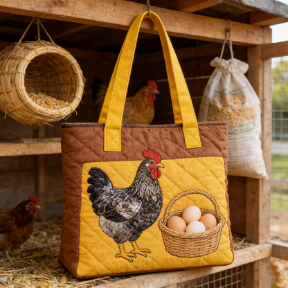 Rural Charm Embroidery Canvas Tote Bag