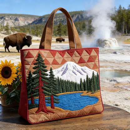 Wilderness Landscape Quilted Tote Bag