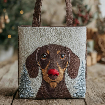 Holiday Reindeer Dachshund Quilted Tote Bag NCU0XD1230