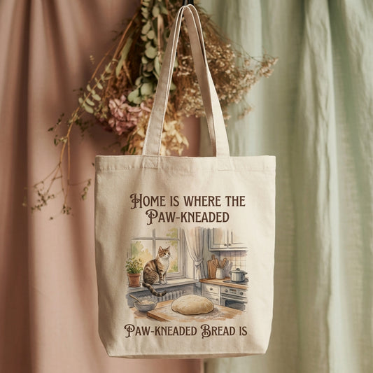 Home & Hearth Harmony Cat Lover's Canvas Tote Bag