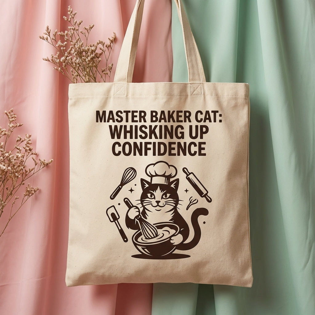 Whisking Up Joy: Chef Cat Bag Canvas Tote Bag