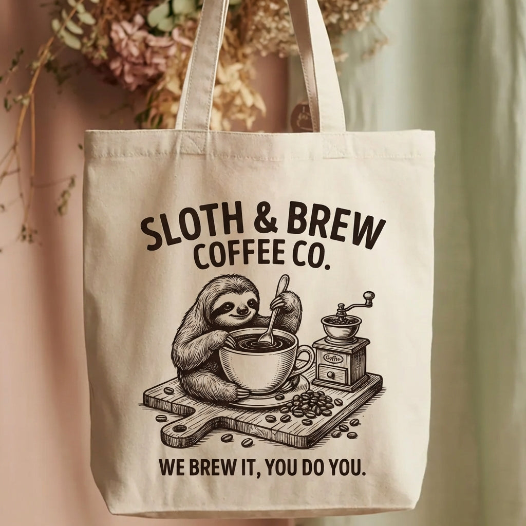 Slow Brewed Bliss Vintage Coffee Lover Canvas Tote Bag