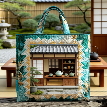 Zen Tea Room Quilted Tote Bag