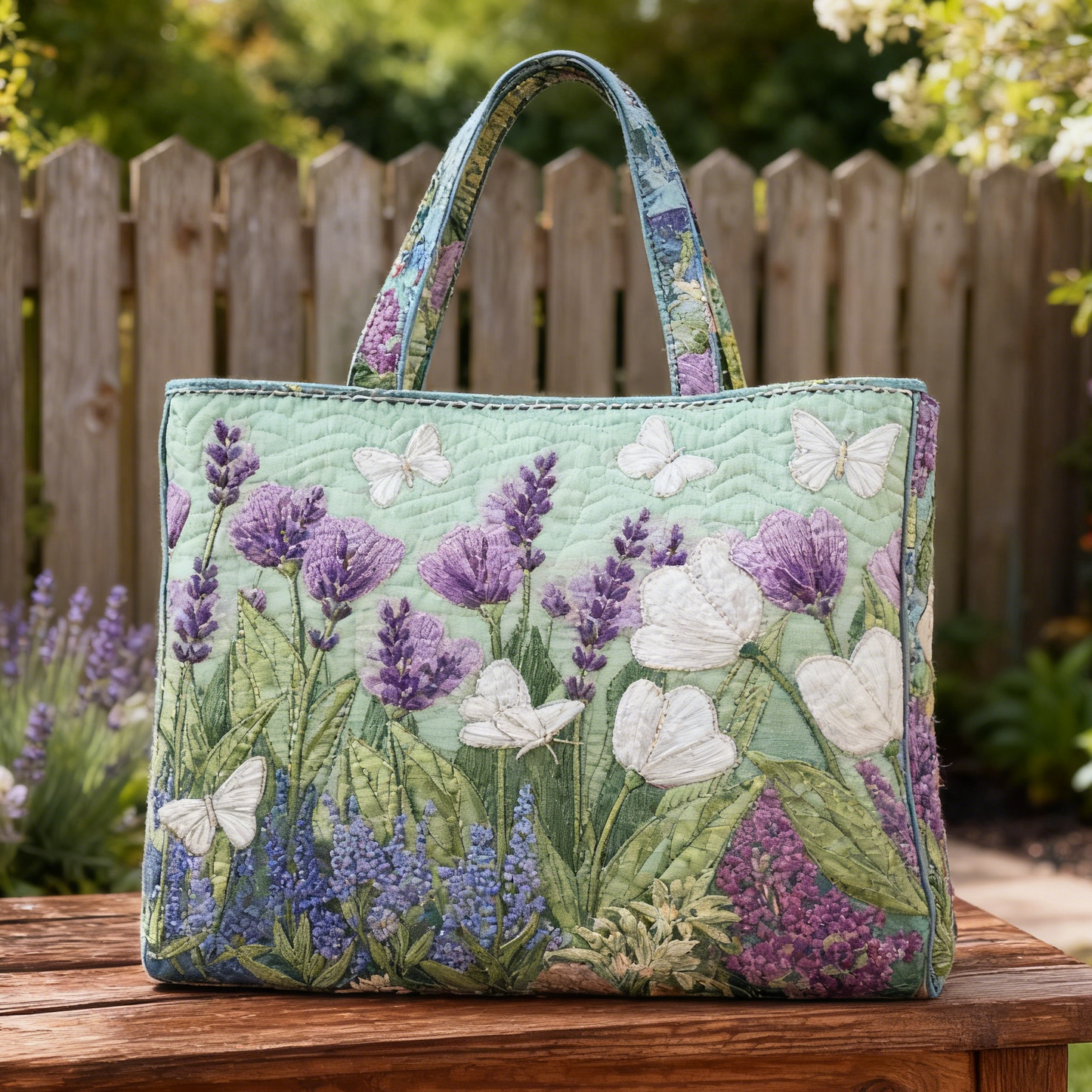 Garden Inspired Quilted Tote Bag