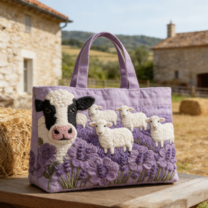 Quilted French Farm Tote Bag