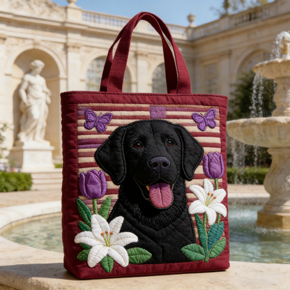 Palace Garden Pet Embroidery Canvas Tote Bag