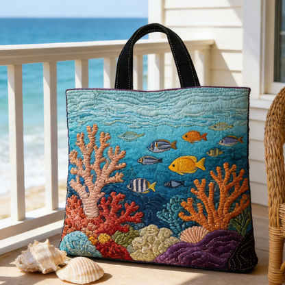 Timeless Underwater Reef Quilted Tote Bag