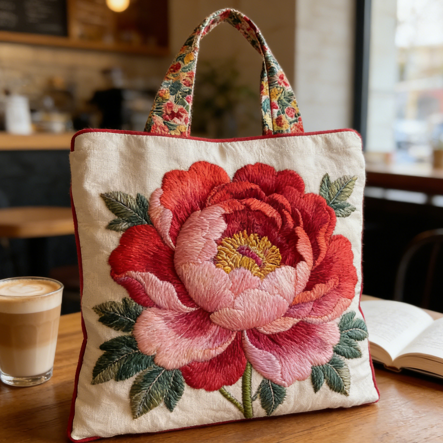 Peony Quilted Tote Bag