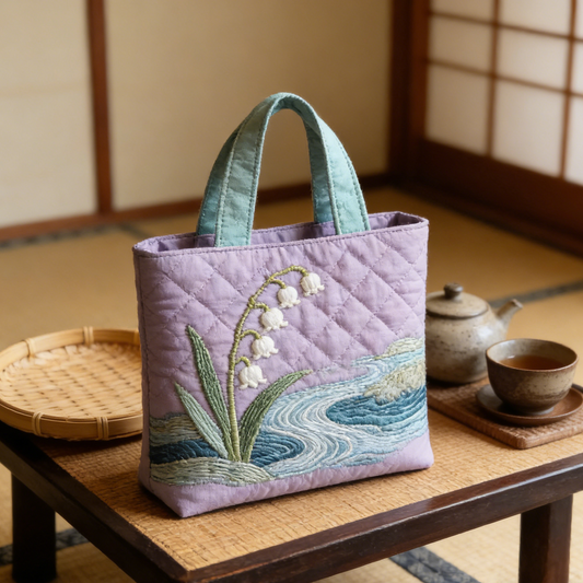 Lily of the Valley Quilted Tote Bag