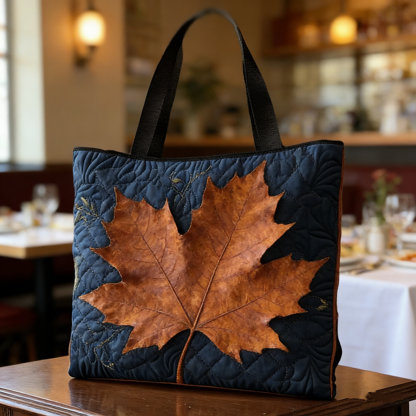 Maple Leaf Quilted Tote Bag
