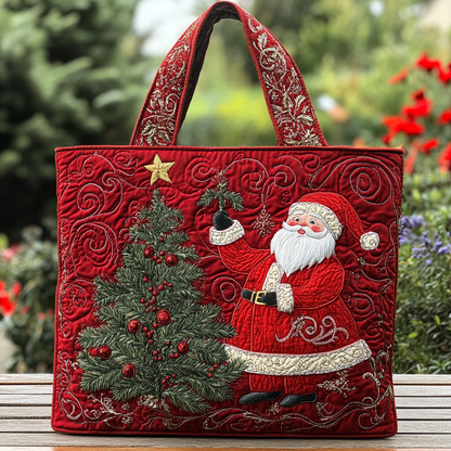 Santa Light Christmas bag Quilted Tote Bag