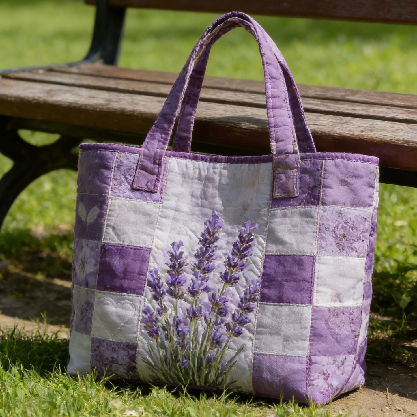 Lavender Quilted Tote Bag