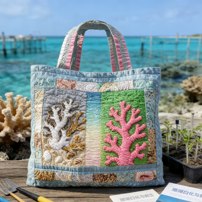 Marine Conservation Gentle Embroidery Canvas Tote Bag