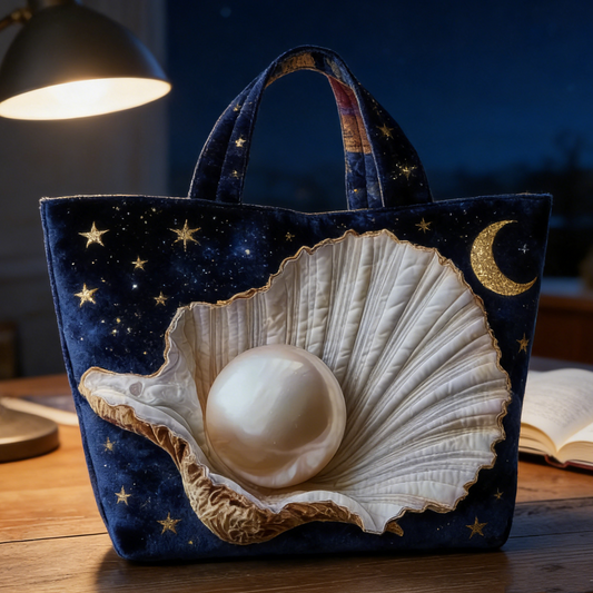Starry Night Pearl & Shell Quilted Tote Bag EU52000