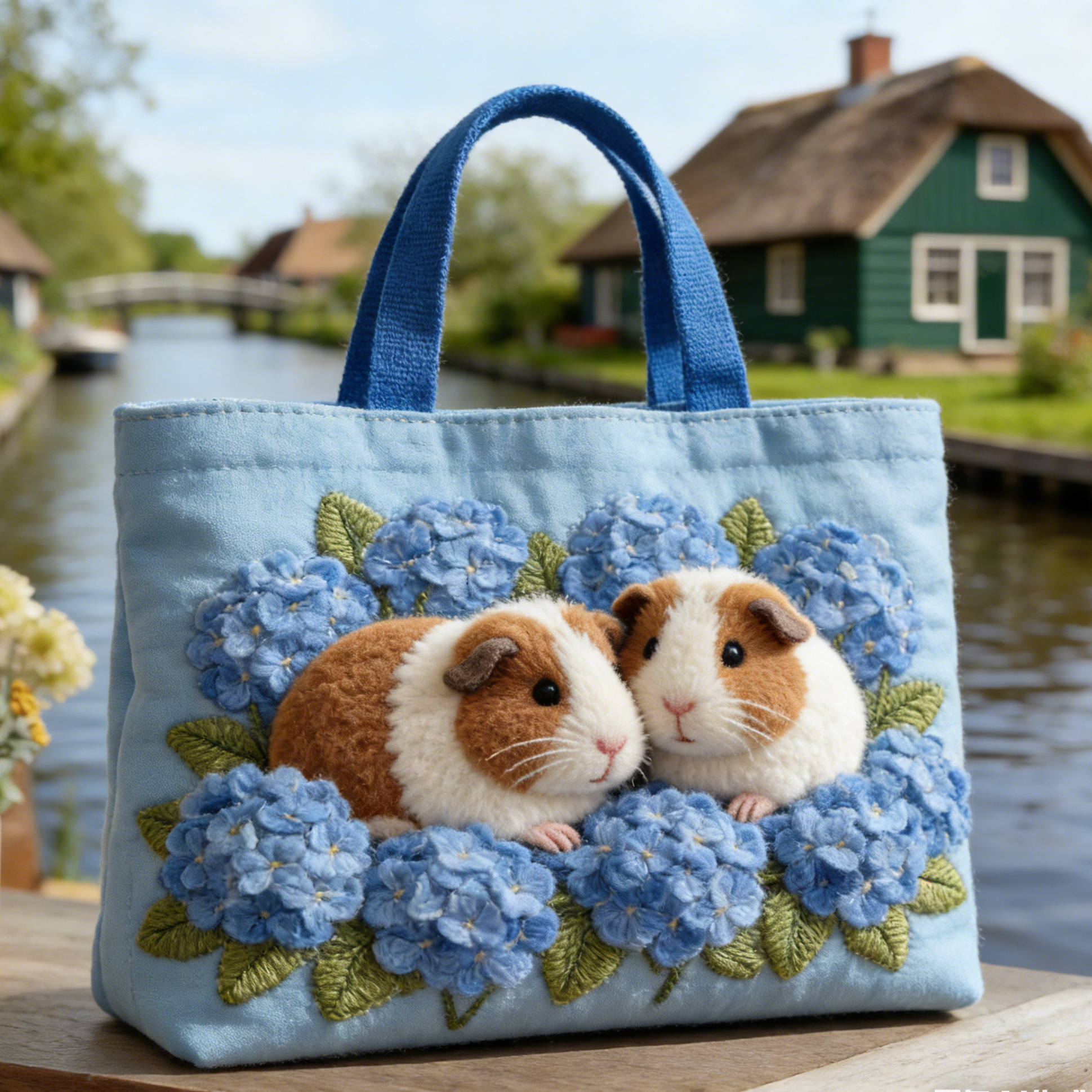 Canal Guinea Pig Quilted Tote Bag