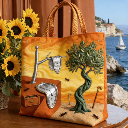 Surreal Art Quilted Tote Bag