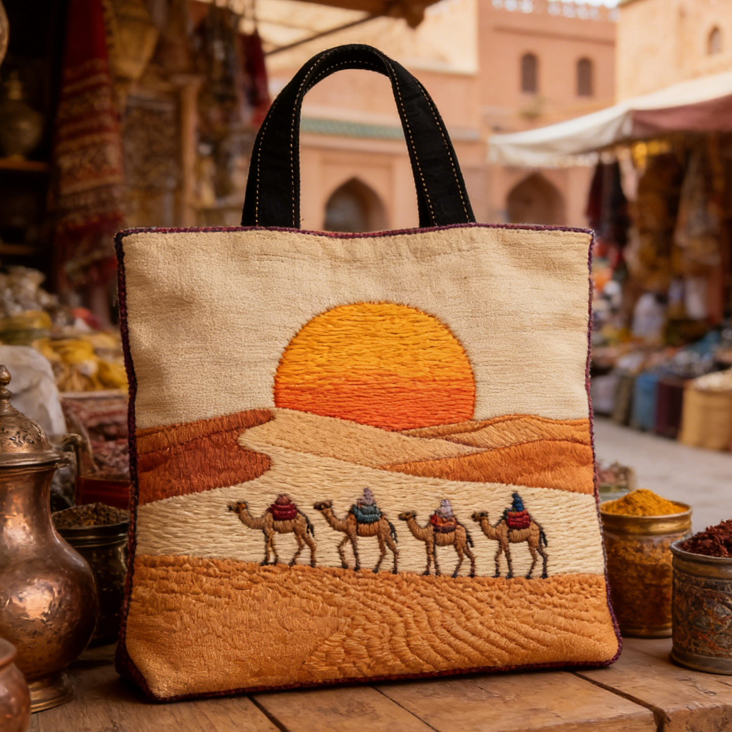 Sahara Sunset Quilted Tote Bag