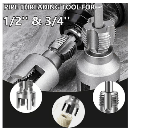 Pipe Tapping and Threading Tool | Dual-Specification Compatible 4