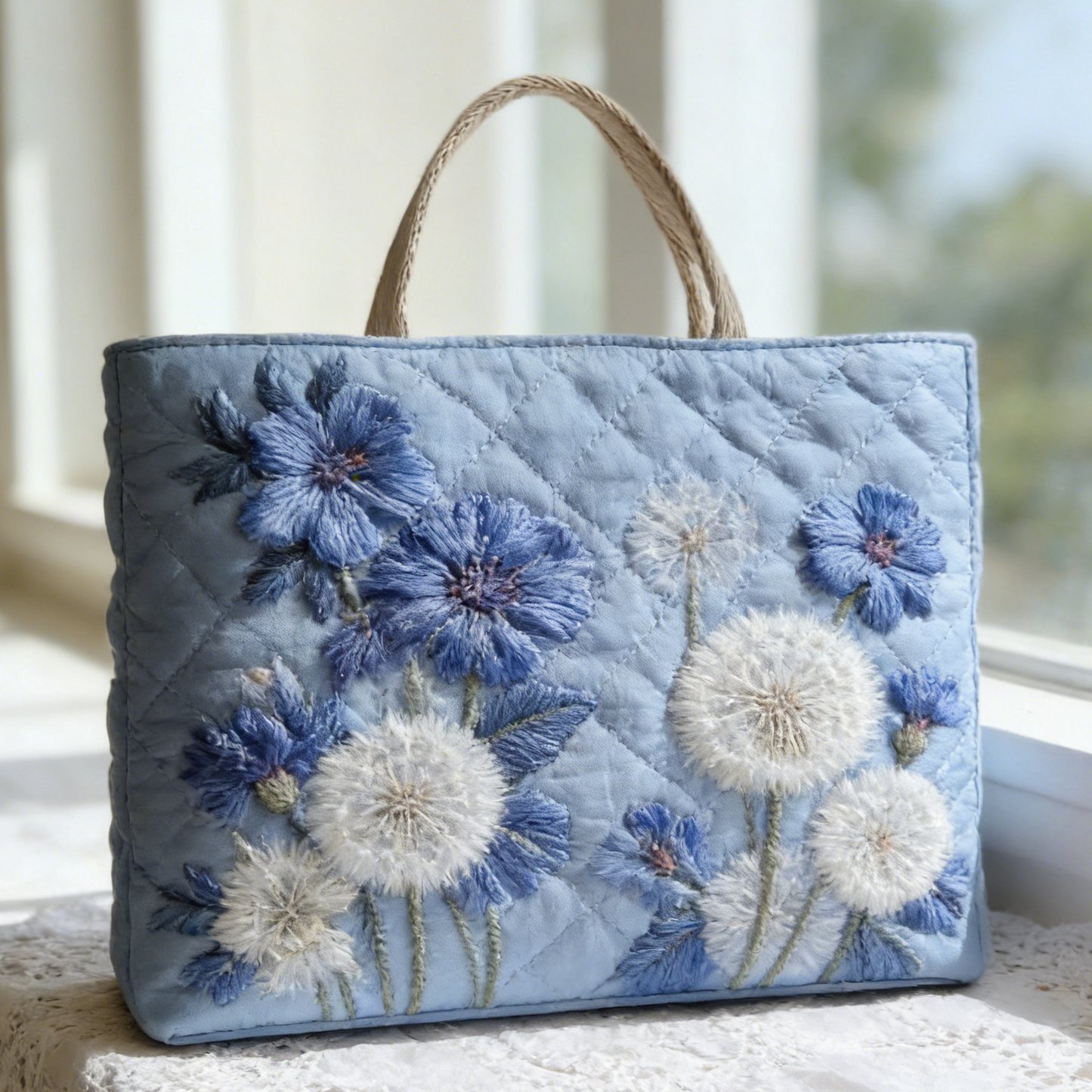 Dandelion & Cornflower ztkr4927 Quilted Tote Bag