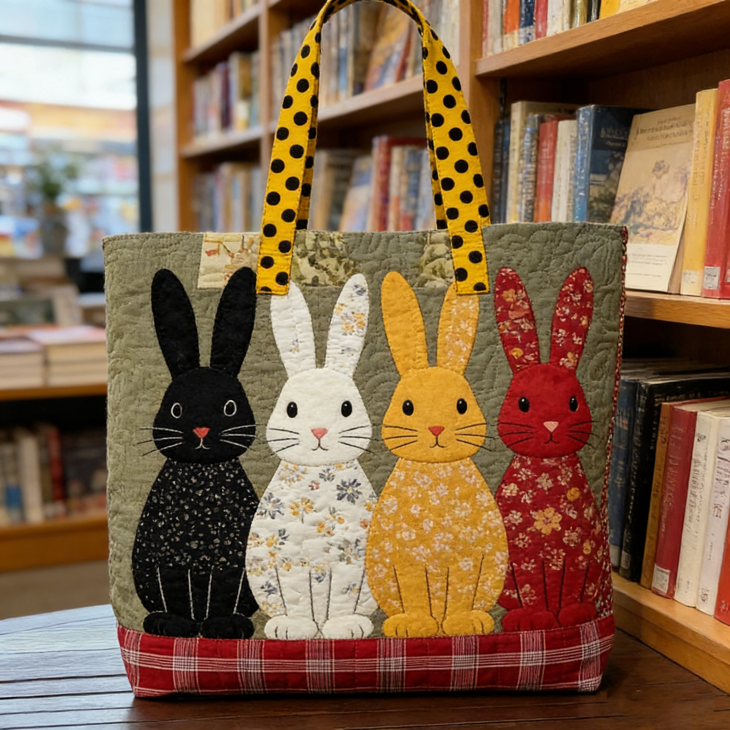 Cute Bunny Quilted Tote Bag
