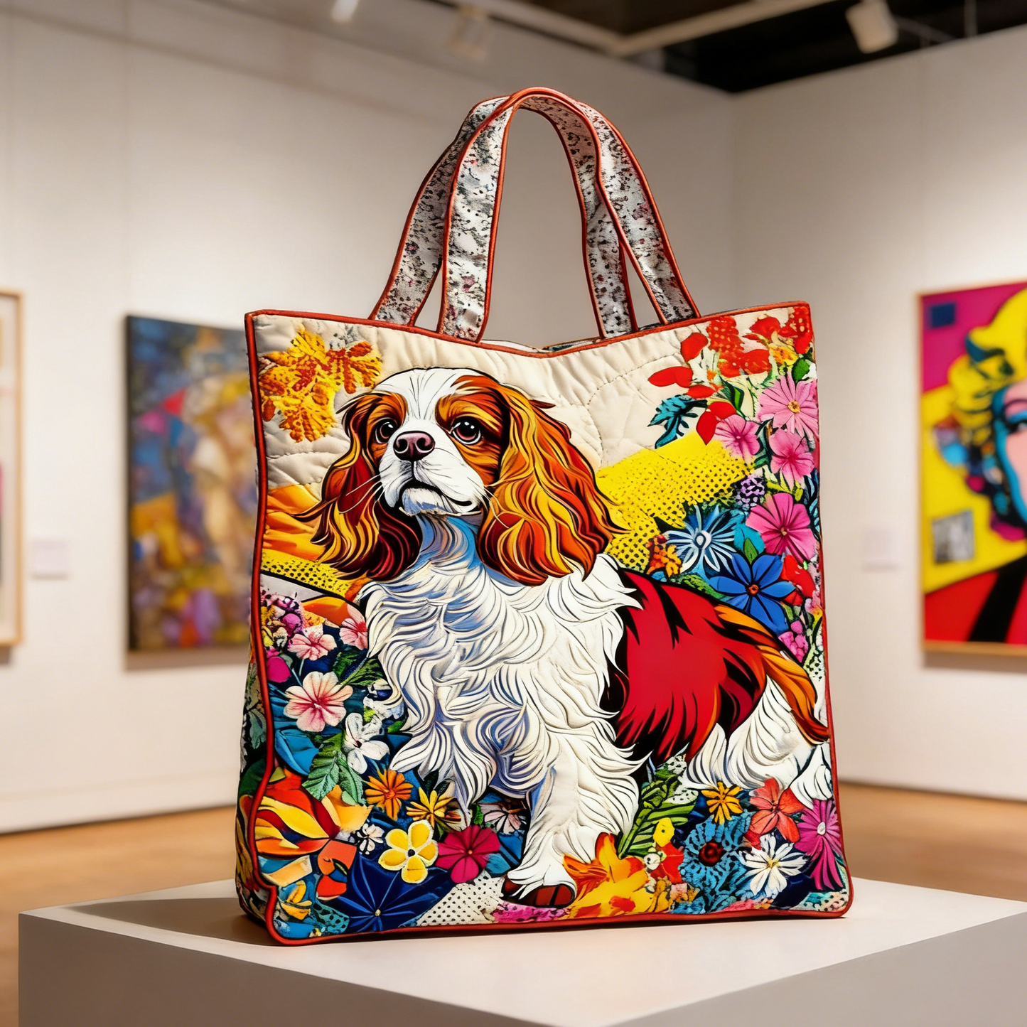 Pop Art Cavalier King Quilted Tote Bag gnbx6294