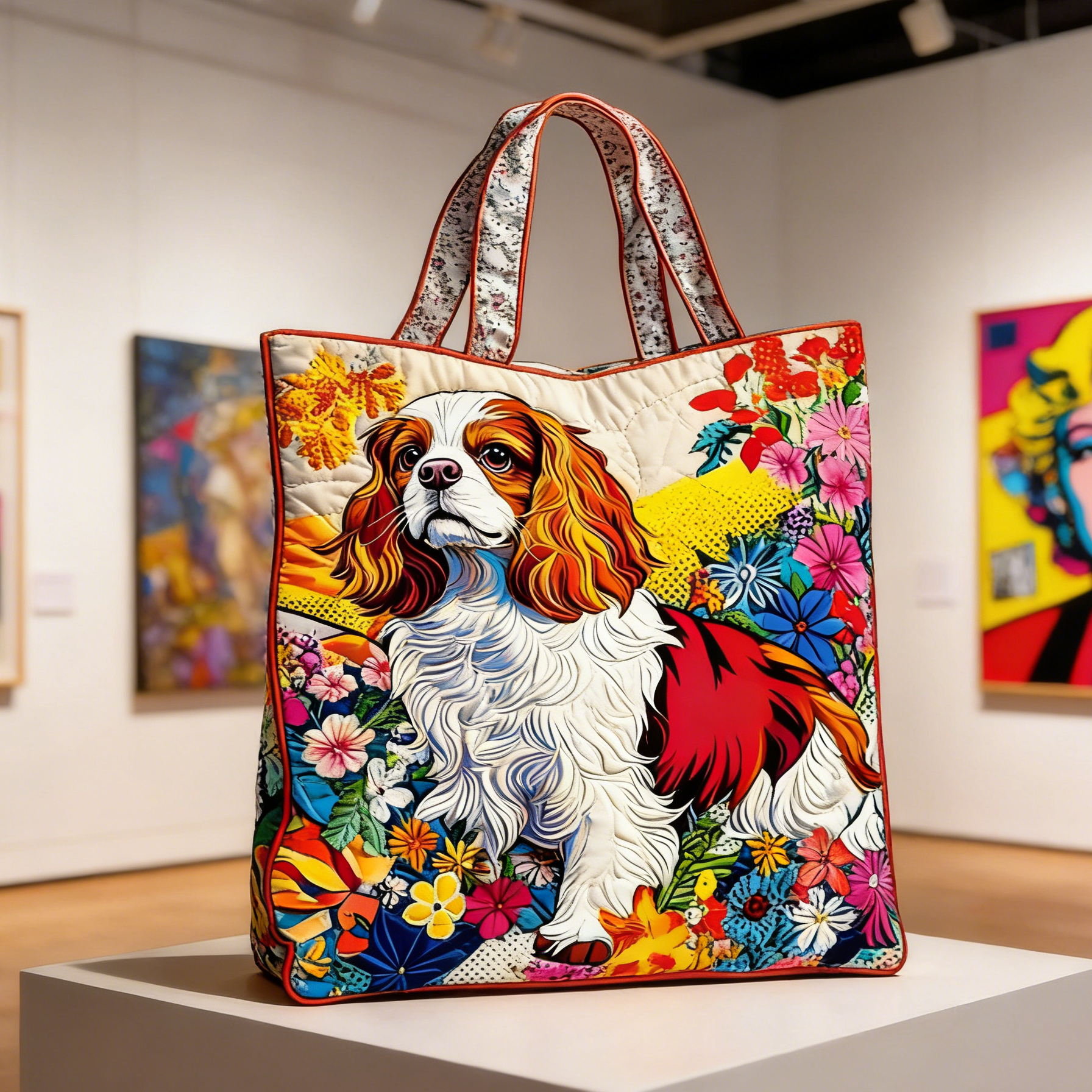 Pop Art Cavalier King Quilted Tote Bag gnbx6294