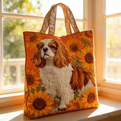 Cavalier Sunflower Quilted Tote Bag