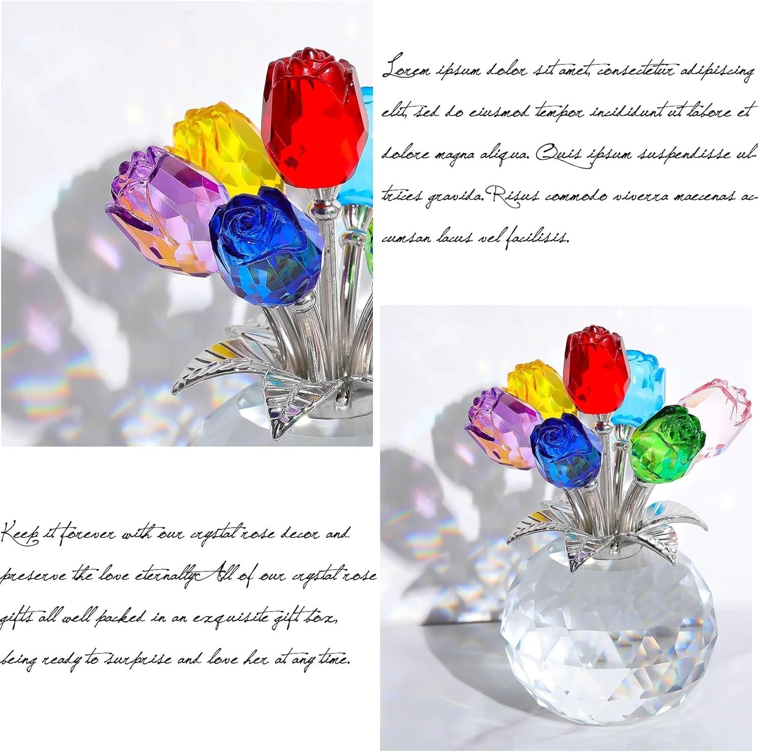 Eternal Colorful Rose Ornament 4